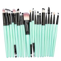 20 Piece Cosmetic Brush Set in Aqua & Black